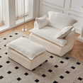thumbnail image 1 of Gewnee Convertible Corduroy Armchair with Ottoman - Modern Compressed for Small Spaces, Living Room, 1 of 13