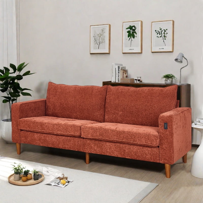 Gewnee Loveseat Sofa, 82.6"Mid Century Modern Couches for Living Room, Small Couches for Small Spaces Love Seat Sofa Couches with Wooden Legs, Bedroom Small Couch