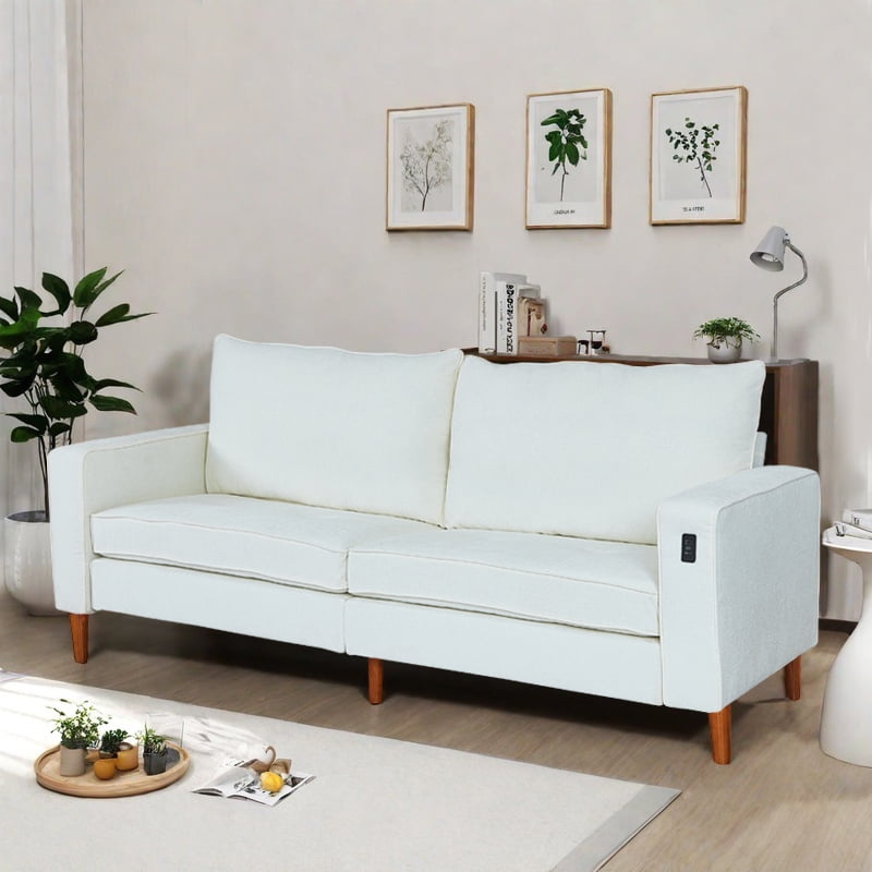 Gewnee Loveseat Sofa, 82.6"Mid Century Modern Couches for Living Room ...