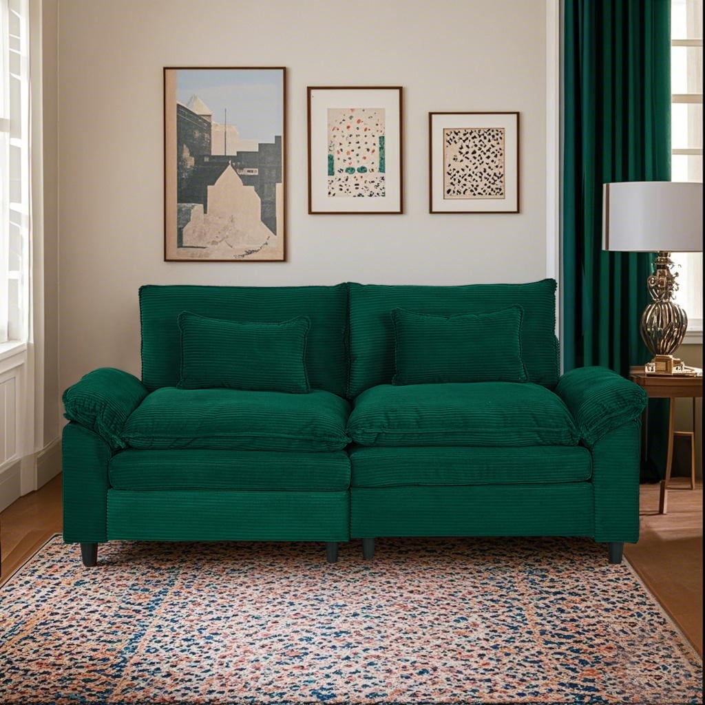 Gewnee Convertible Modular Sectional Sofa, Modern Loveseat Sofa Couch ...