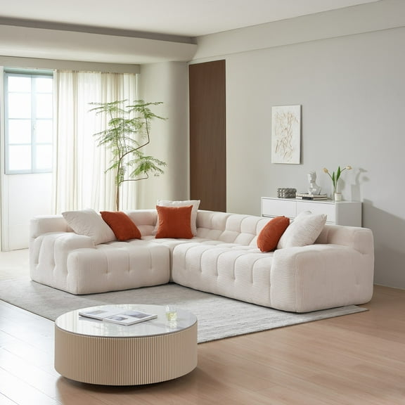 Gewnee Luxury Oversize L-Shape Sectional Couch with Chaise,Modern Modular Sofa with Deep Seat For Living Room