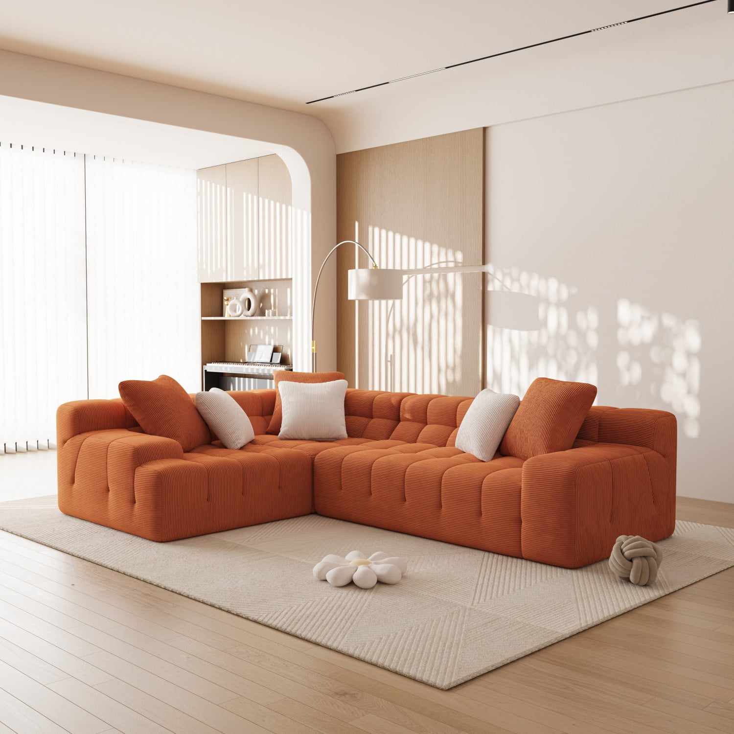 Gewnee Luxury Oversize L-Shape Sectional Couch with Chaise,Modern Modular Sofa with Deep Seat For Living Room