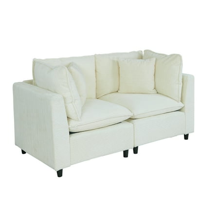 Gewnee Modern Sectional Storage Sofa Couch,Comfy Chenille Loveseat Sofa Deep Seat Sofa with with Pillows for Living Room