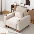thumbnail image 1 of Gewnee Modern Single Chair,Modular Combination Armchair with Cup Holders and Pillows.Suitable for Single Person Sofa Chair for Small Spaces.Beige, 1 of 9