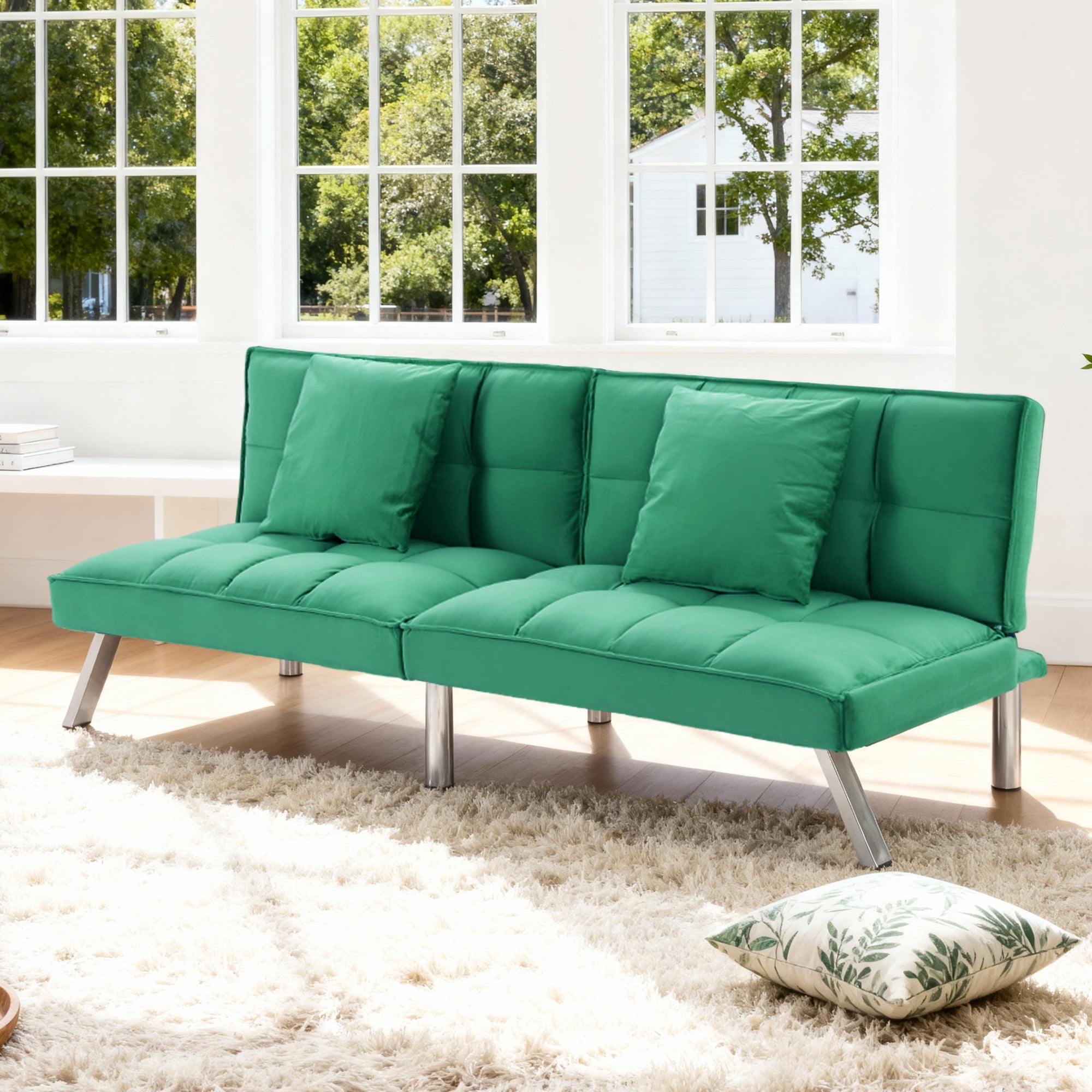 Gewnee Modern Velvet Futon Sofa Bed,67.7