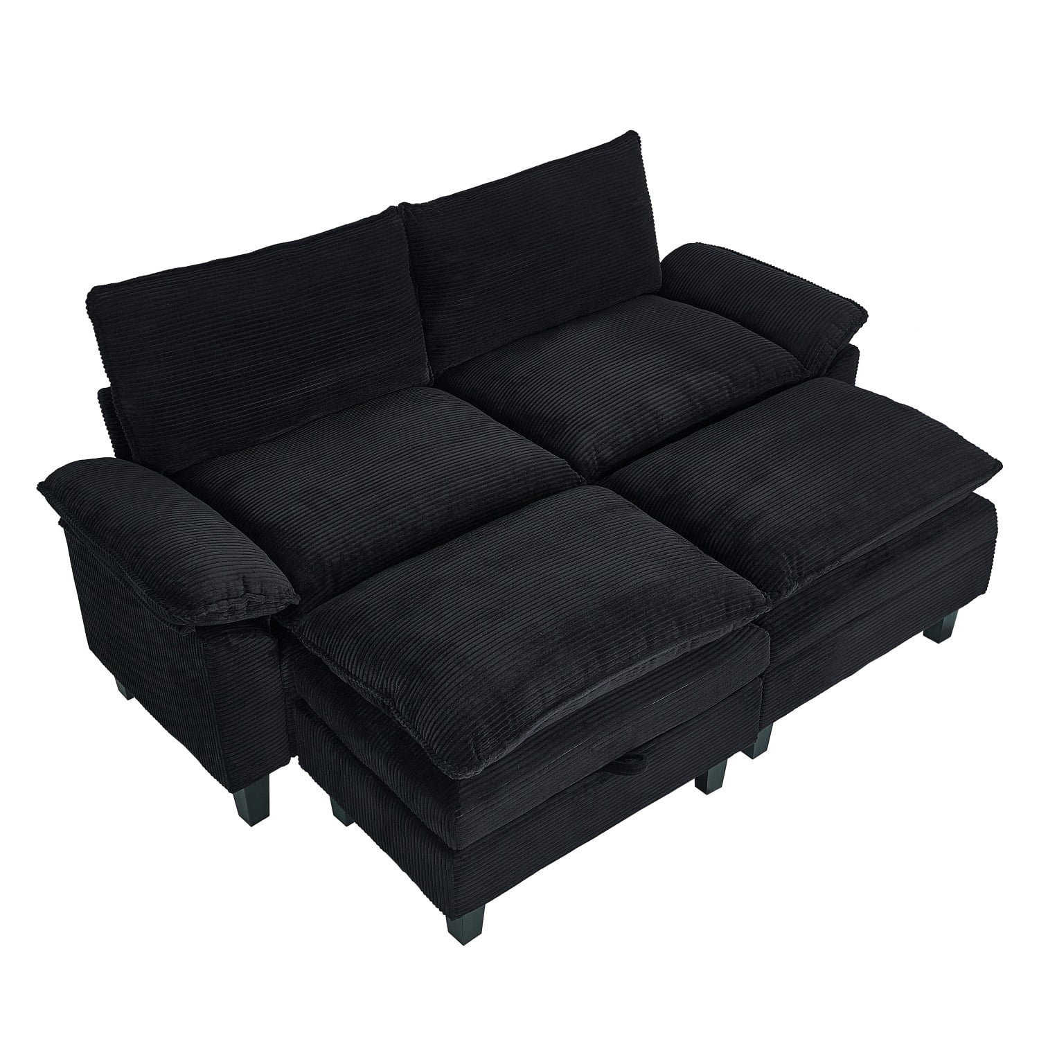 Gewnee Modular Cloud Sectional Sofa Deep Seat Oversized Loveseat with Ottoman Free Combination Modular 4 Seat Upholstered Convertible Couch Upholstered Sofa Bed Set