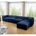 thumbnail image 1 of Gewnee Modular Oversize 142.5" Nave Blue Sectional Sofa Couch 4 Seats with 1 Storage Ottoman, Cylindrical Backrest and Armrests Deep Comfortable Seating,Durable and Supportive for Living Room, 1 of 18