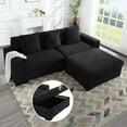thumbnail image 1 of Gewnee 103.5” Modular Deep Seat Sectional Sofa with Movable Ottomans 3-Seat L Shape Cloud Couch for Living Room, 1 of 19