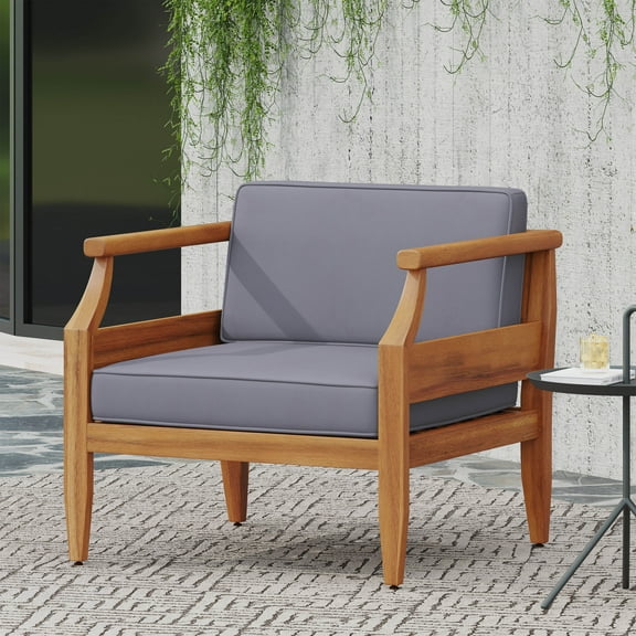 Gewnee Outdoor Club Chair Adds Elegance and Fashion to Your Experience. Solid Wood Material Has a Natural Texture and Can Adapt to Outdoor