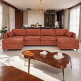 thumbnail image 1 of Gewnee Oversized U Shaped Convertible Upholstery Sofa Couch, 4 Seats Sectional Modular Cloud Sofa with 2 Ottomans for Living Room Apartment Office Studio, 1 of 10