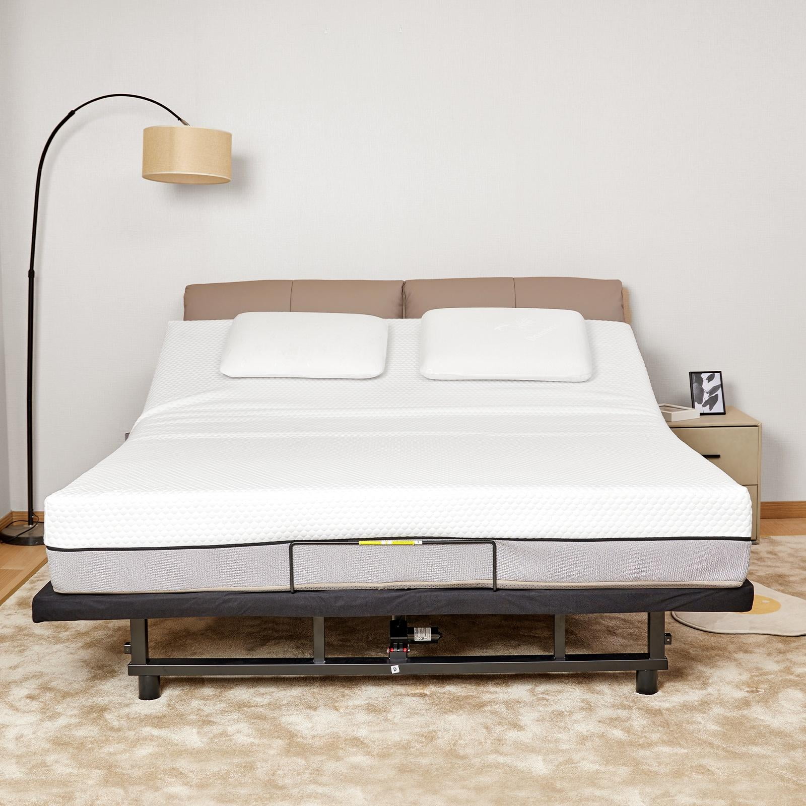 Queen Adjustable Black Metal Bed Frame with Wireless Remote