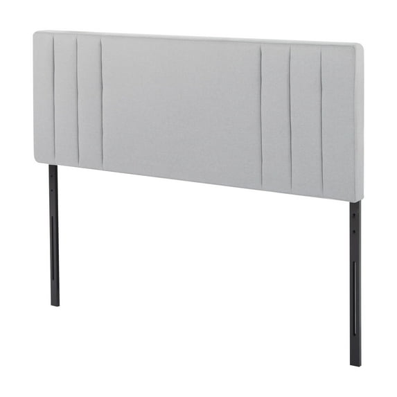 Gewnee Queen Size Adjustable Height Thick Padded Headboard,Linen Fabric Foam,Metal Frame,Easy to Install(Light Grey)