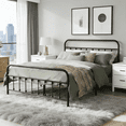 thumbnail image 1 of Gewnee Queen Size Metal Bed Frame,Sturdy Steel Slats & Center Support,No Box Spring Needed,Easy Assembly,Under-Bed Storage, 1 of 10