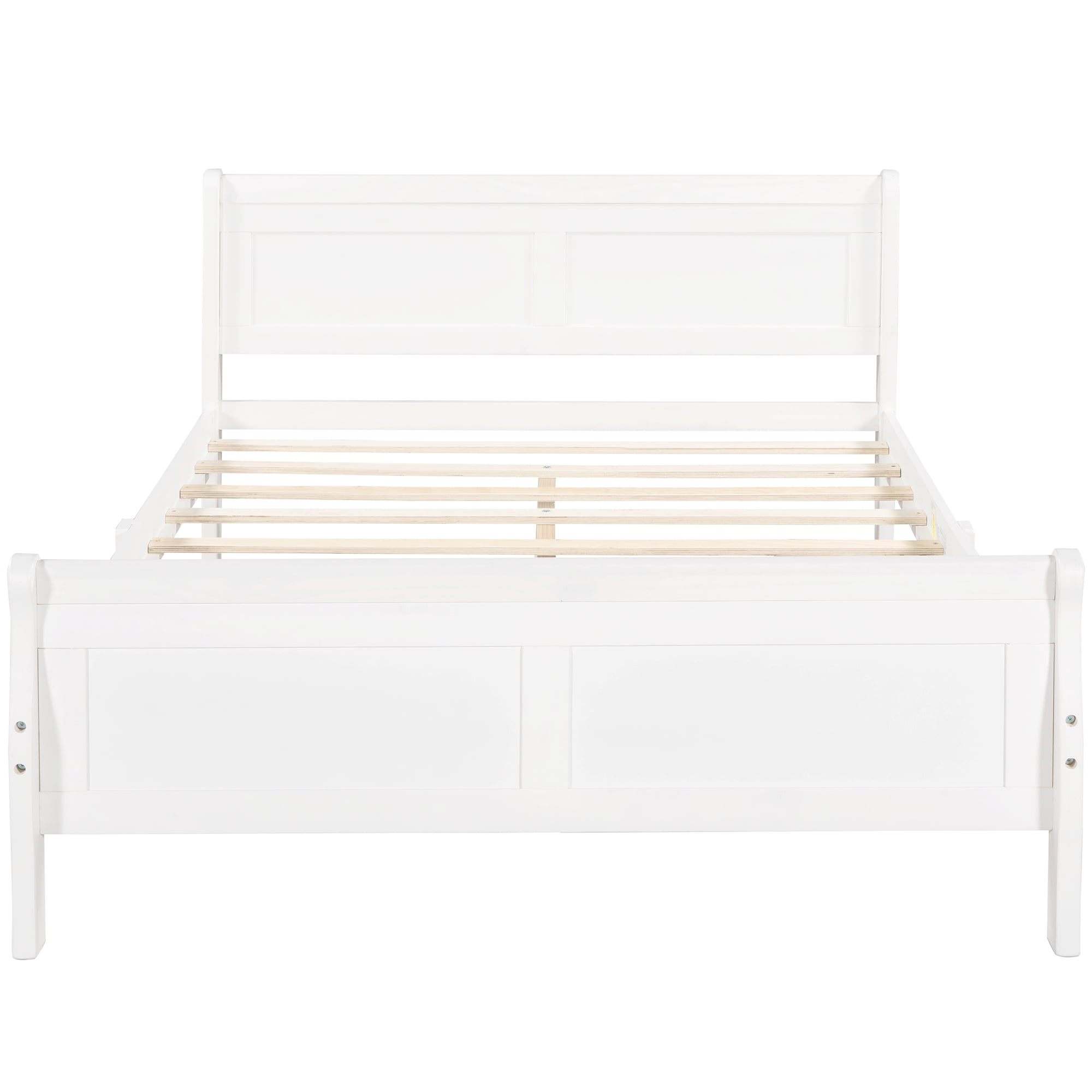 Gewnee Queen Size Wood Platform Bed with Headboard and Footboard for Kids and Adults,White