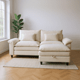 thumbnail image 1 of Gewnee Sectional Sofa with Chaise Storage Ottoman, Small L Shaped Free Combination Corduroy Couch Furniture Sets for Living Room, 1 of 17