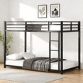 thumbnail image 1 of Gewnee Twin Size Steel Bunk Bed with Guardrail & Ladder, Sturdy Low-Profile Design for Space-Saving Bedroom Use, 1 of 14