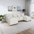 thumbnail image 1 of Gewnee U-Shaped Chenille Sectional Sofa Couch with Pillows ,4 Seat Double Chaise Modular Sofa Couches for Living Room, 1 of 15