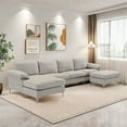 thumbnail image 1 of Gewnee U-Shaped Oversized Modular Sectional Sofa Couch 6 Seater Free Combination Sofa&Couch W/2 Pillows for Living Room Home/House/Apartment/Office, 1 of 13