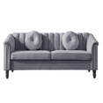thumbnail image 1 of Gewnee Velvet Loveseat Sofa with Pillows and Nailhead Trim Armrest for Living Room,Gray, 1 of 7