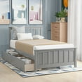 thumbnail image 1 of Gewnee Wood Twin Size Platform Bed with Headboard and 2 Storage Drawers for Kids,Gray, 1 of 7