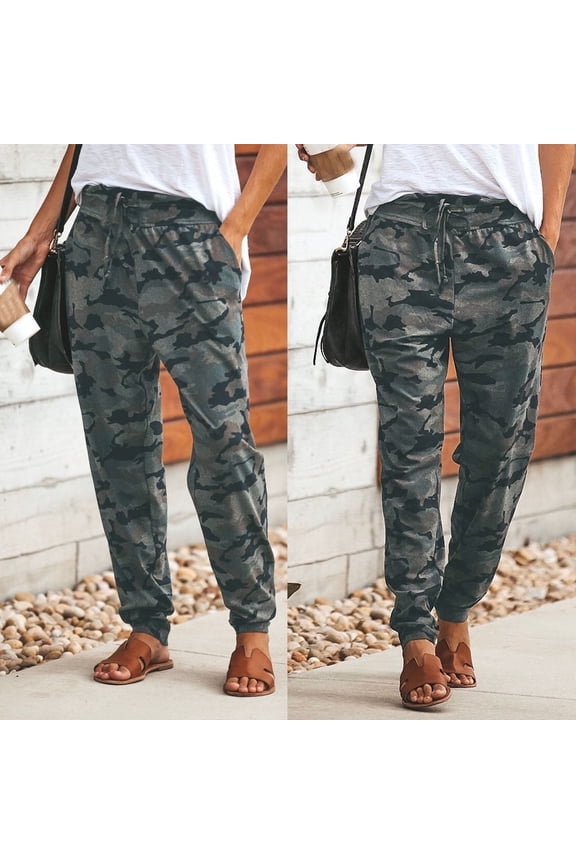 Cargo Pants Women Trousers Pants Women Camouflage Pants Casual Women Pants Print Sports Pants Womens Work Pants High Waisted Pants Parachute Pants Green XL