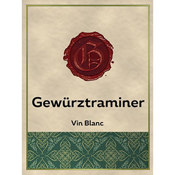 Winexpert Gewurztraminer Wine Bottle Labels