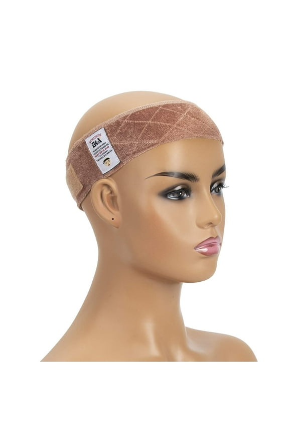 Gex Women's Wig Grip Band, Adjustable Elastic Comfort Headband, Velvet Tan Black Color 1 PC