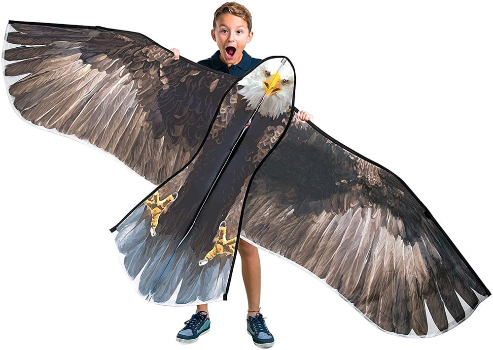 Gex Worldwide 70" Bald Eagle Huge Kite for Kids and Adults Single Line String Easy to Fly for Beach Trip Park Family Outdoor Games and Activities