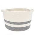 thumbnail image 1 of Gex Worldwide Cotton Rope Laundry Basket with Handle, Gray and Beige, 1 of 5