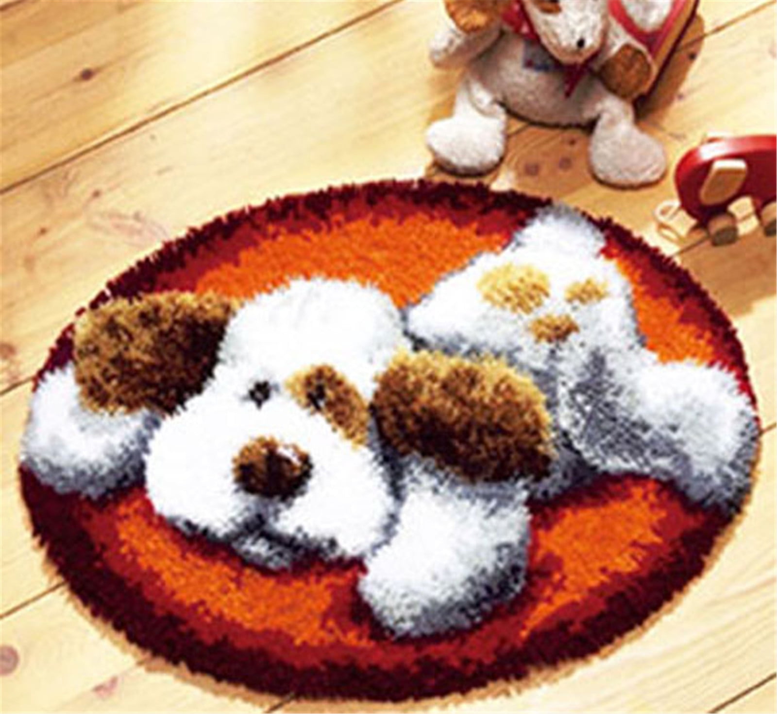 Produktbild von Tier Diy Knüpfkissen Zum Selber Knüpfen Knüpfhaken-Set,Hund Im Schnee