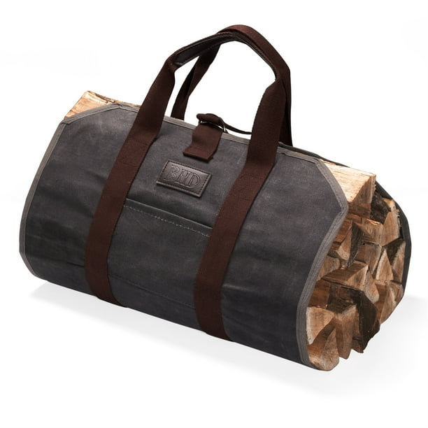 GEX Firewood Fireplace Carrier Logs Tote Holder 20 oz Waxed Canvas Sturdy Bag with Handles for Camping Indoor Outdoor GEX Firewood Fireplace Carrier Logs Tote Holder 20 oz Waxed Canvas Sturdy Bag with Handles for Camping Indoor Outdoor