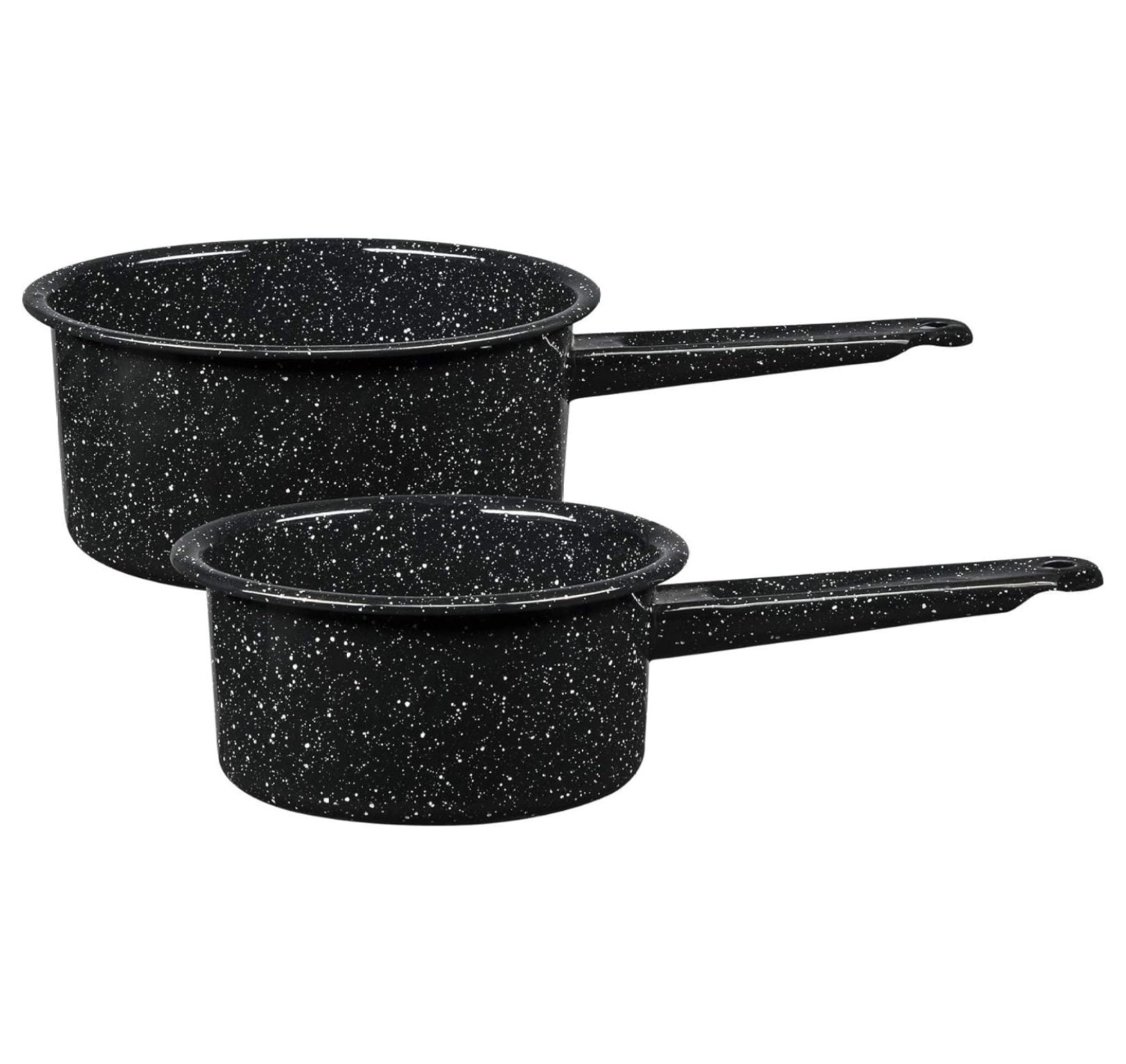 Granite Ware 1 qt and 2 qt Black Nonstick Enameled Steel Saucepan Set