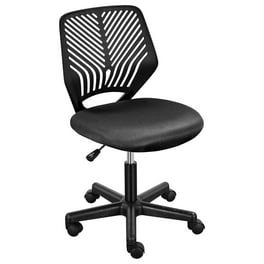 Giantex Swivel Office Desk Chair Small Armless Task Chair with Hollow out Back Upholstered Mesh Seat Sturdy Construction Height Adjustable Computer Chair for Study Walmart