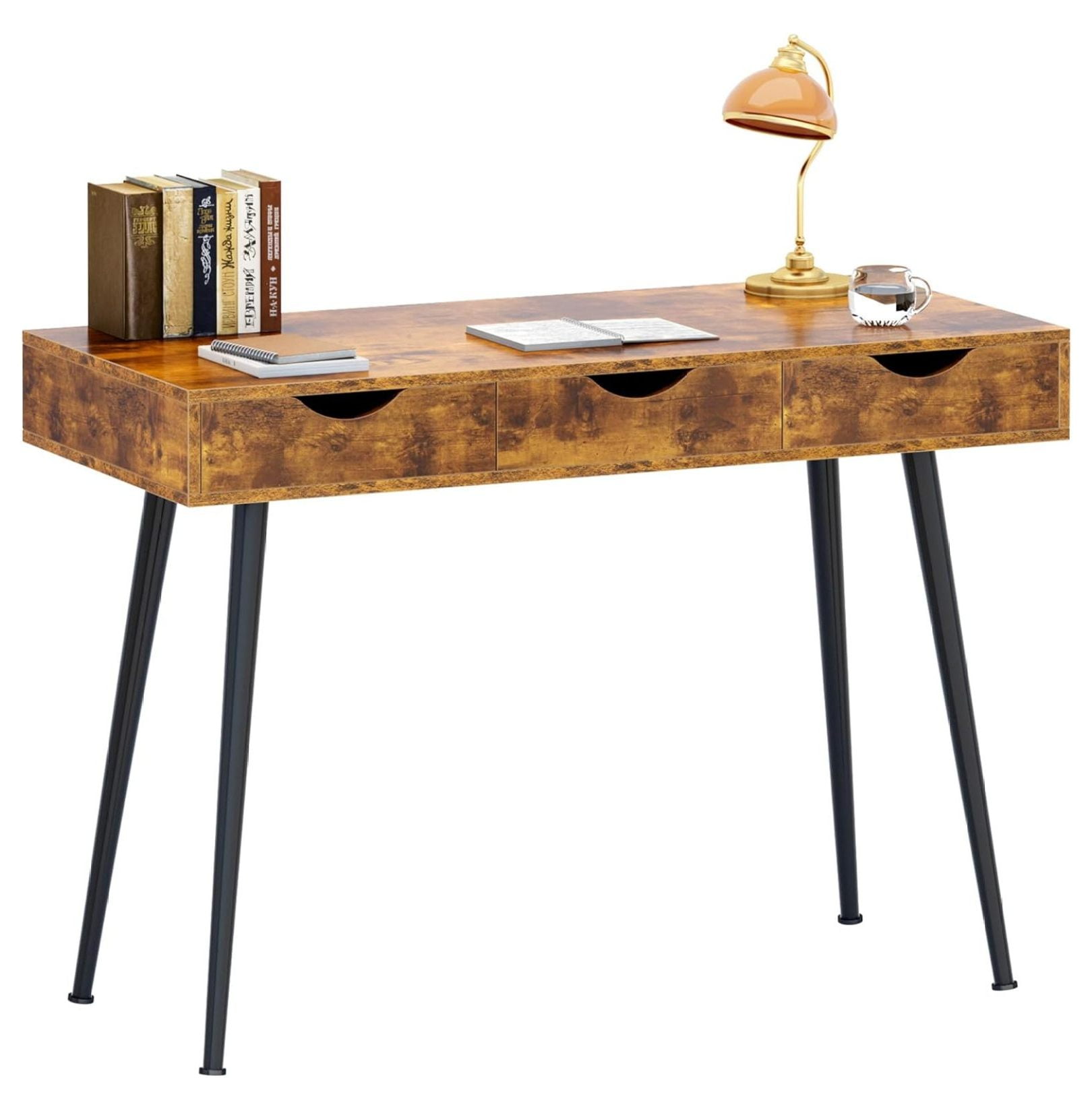 Gexandy Computer Desk,Office desk 43.3” X 20“ Inchs Standing with Drawers, Gaming Desk for Computer, Gaming, Laptop in Home Office,Bedroom,Living Room, Vintage