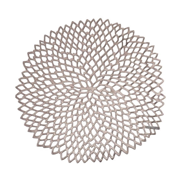 Gexandy Dahlia Pressed Vinyl Round Placemat, Gunmetal 15"
