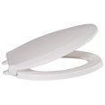 thumbnail image 1 of Gexandy Elongated Toilet Seat, Closed Front with Cover, Heavy Duty , Stainless Steel Hinges, Plastic, Made in the USA, 800STS-001, White, 1 of 8