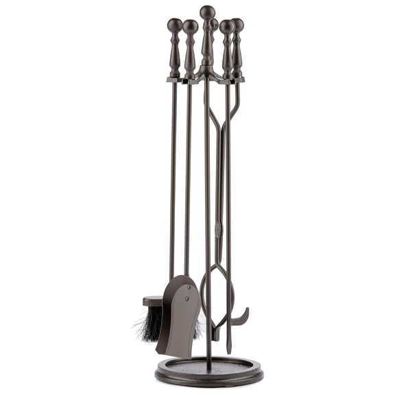 Gexandy, F-1631, 5-Piece Bronze Fireplace Tools Set with Handles