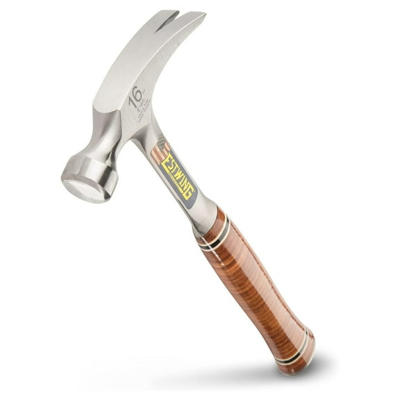 Gexandy Hammer - 16 oz Straight Rip Claw with Smooth Face & Genuine Leather Grip - E16S