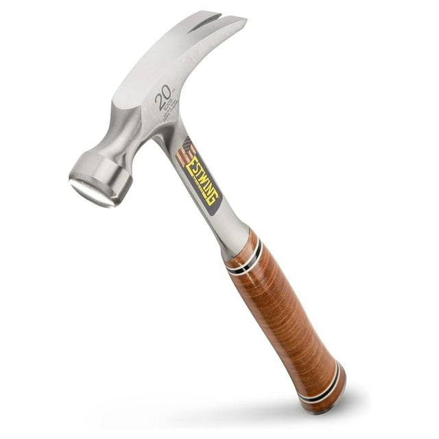 Gexandy Hammer - 20 oz Straight Rip Claw with Smooth Face & Genuine Leather Grip - E20S