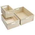 thumbnail image 1 of Gexandy Unfinished Wood Crates - Organizer Bins, Wooden Box for Pantry Organizer Storage, Closet, Arts & Crafts, Cabinet Organizers, Containers for Organizing (3 Pack), 1 of 8