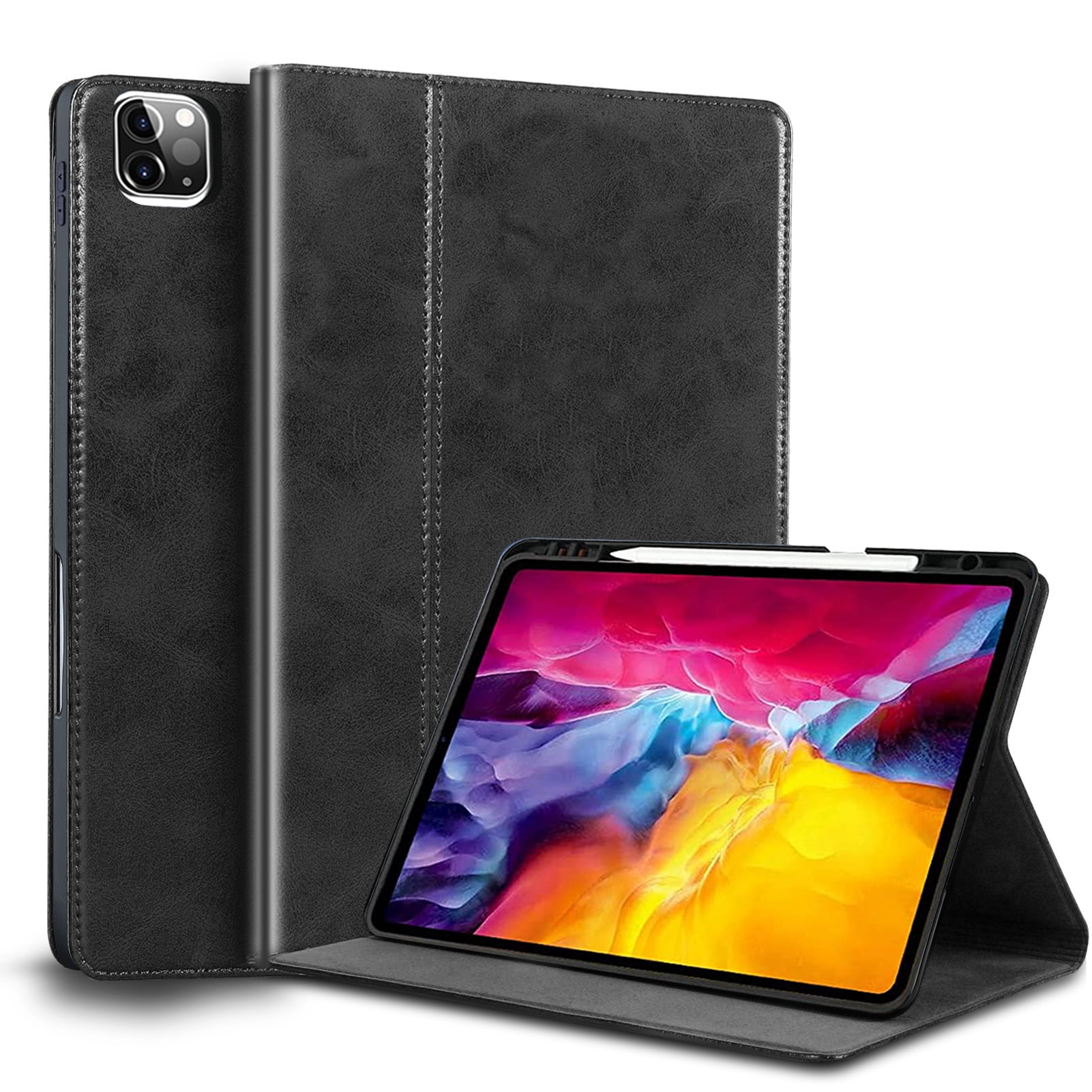 Gexmil For Ipad Pro 12.9-inch Case 6th/5th/4th/3rd Gen 2022/2021/2020/2018,Built-in Pencil Holder.Black