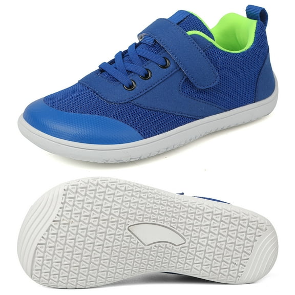 Gexuosn Kids Barefoot Shoes Girls Boys Wide Toe Tennis Shoes Zero Drop Minimalist Sneakers Walking Shoes,Navy Blue