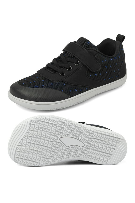 Toddler Girls Boys Wide Shoes Kids Barefoot Shoes Zero Drop Minimalist Sneakers Walking Shoes, Black
