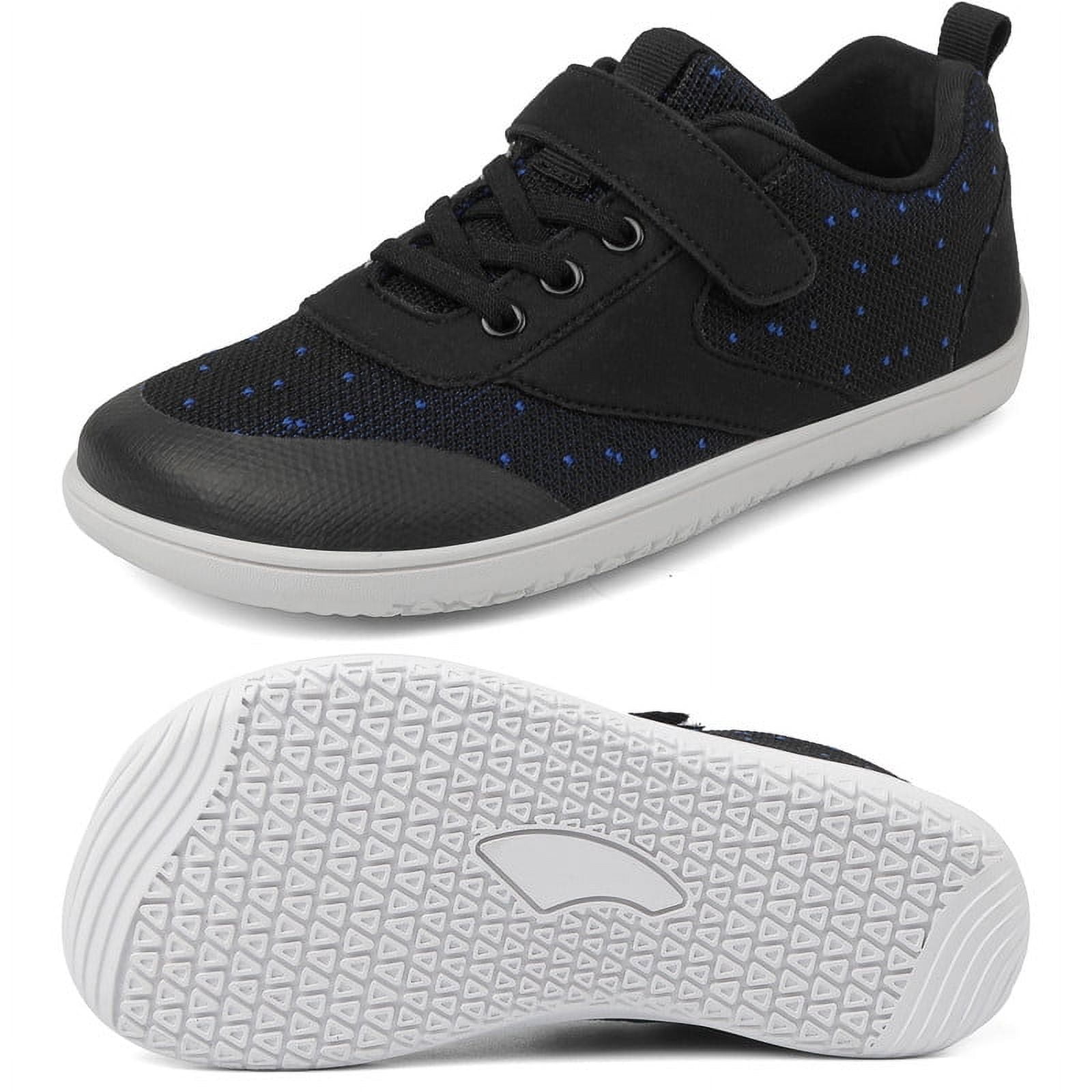 Toddler Girls Boys Wide Shoes Kids Barefoot Shoes Zero Drop Minimalist Sneakers Walking Shoes, Black