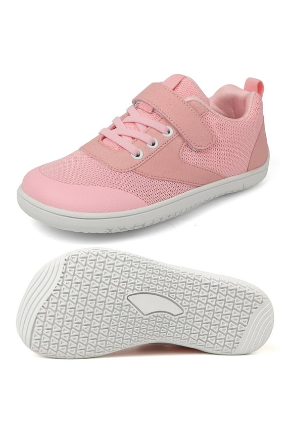 Toddler Shoes Wide Toe Box Walking Shoes Barefoot Sneakers Breathable Lightweight Kids Shoes,Pink