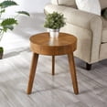 thumbnail image 1 of Gexpusm 15.75"Round End Tables, Modern Small Side Table for Living Room, Solid Wood, Dark Brown, 1 of 7
