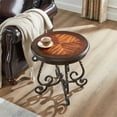 thumbnail image 1 of Gexpusm Round End Table,Farmhouse Wood Side Table,Retro Rustic Mid-Century Center Table,Brown/Walnut, 1 of 8
