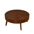 Gexpusm Round Wood Coffee Table, Farmhouse Round Coffee Table for