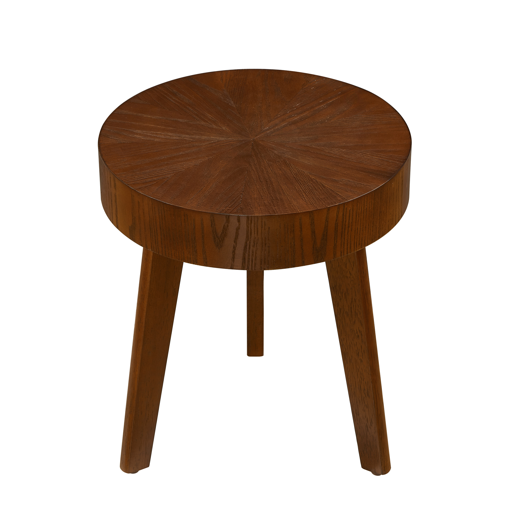 Gexpusm Wood Round Side Table, Farmhouse Wood End Table with Sturdy