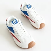 Gexuson Womens Tennis Shoes Wide Width Barefoot Shoes Casual Non Slip Running Shoes Outdoor Sneakers 9 Wide,White Blue